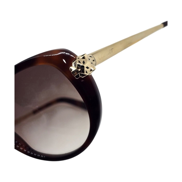 CARTIER Elegant Brown Sunglasses with Gold Accents - Picture 5 of 11
